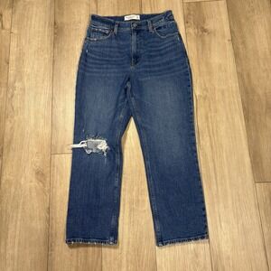 Abercrombie & Fitch Ankle Straight Ultra High Rise Jeans Women's Size 27 Blue